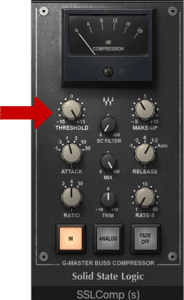 SSL Bus Compression 插件操作介面截圖（第2步)