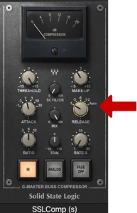 SSL Bus Compression 插件操作介面截圖（第3步)
