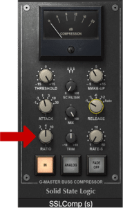 SSL Bus Compression 插件操作介面截圖（第4步)