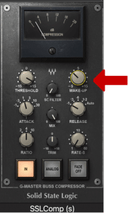 SSL Bus Compression 插件操作介面截圖（第5步)