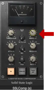 SSL Bus Compression 插件操作介面截圖（第5步)
