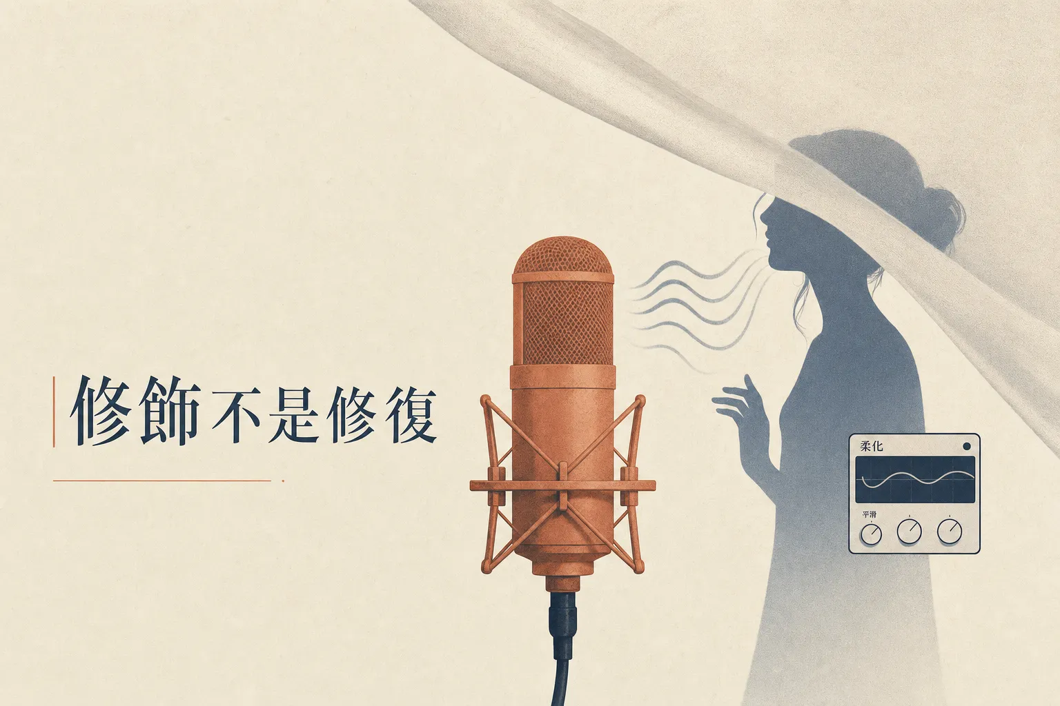 De-Esser 是修飾不是修復的概念示意