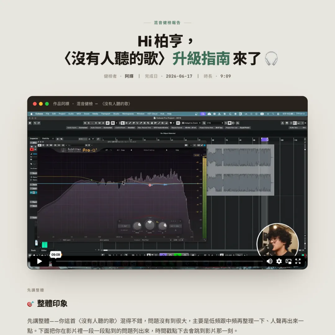 你會拿到一份精美的專屬健檢報告頁