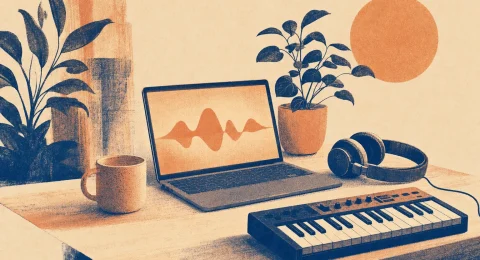 Logic Pro 教學：risograph 日式風的居家音樂製作桌面精選圖