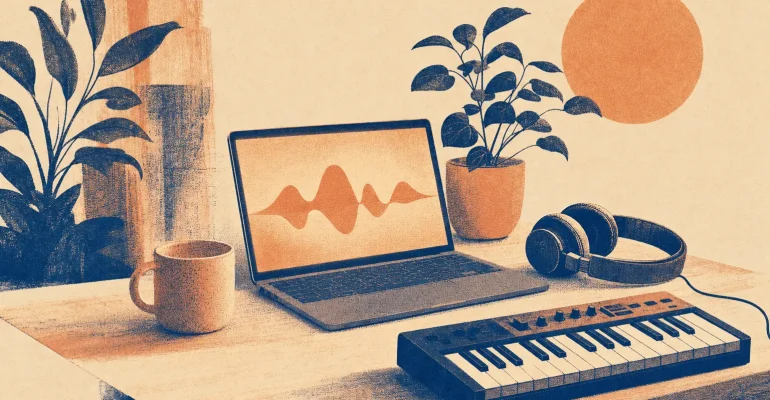 Logic Pro 教學：risograph 日式風的居家音樂製作桌面精選圖