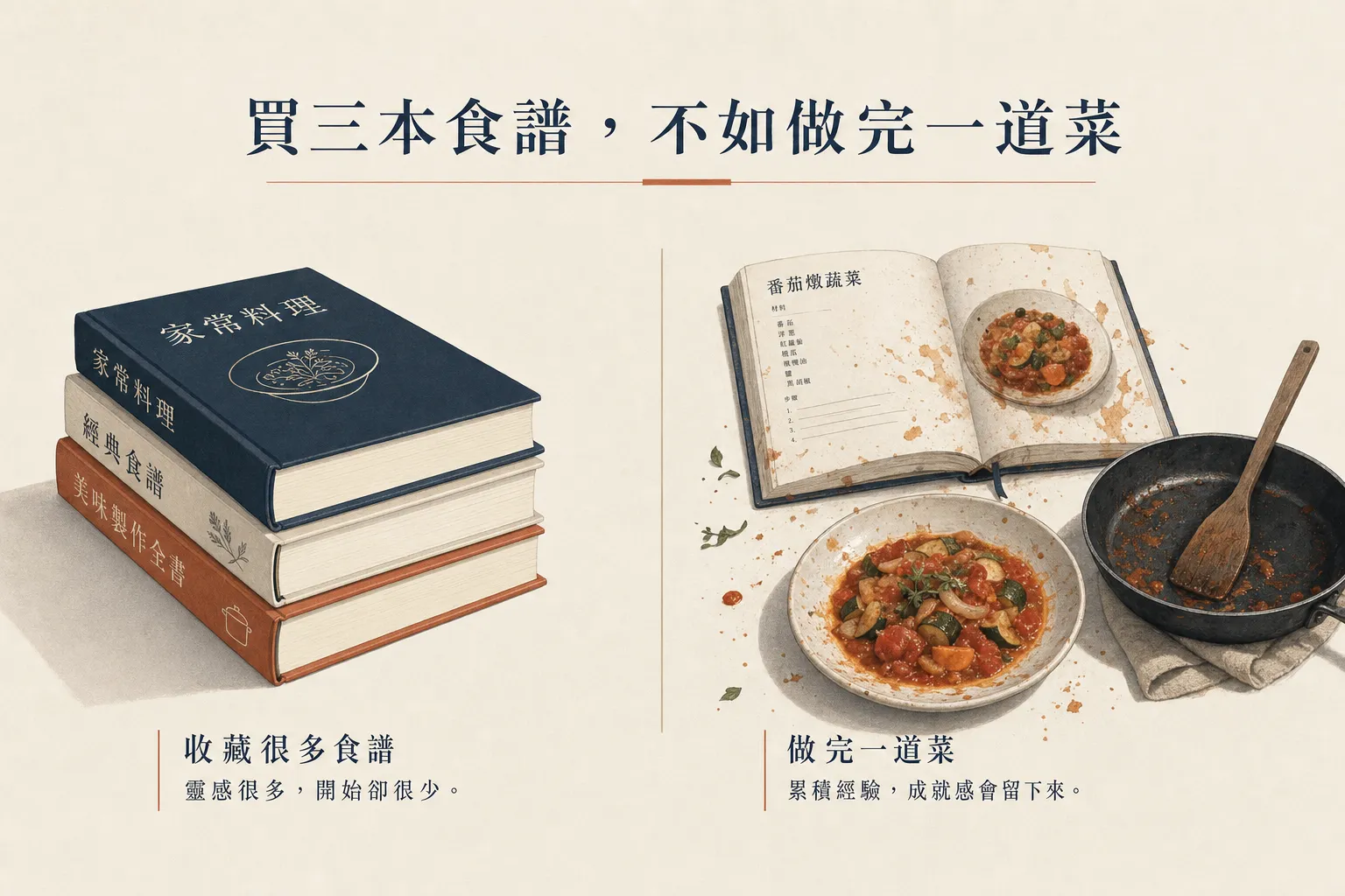 買三本食譜不如做完一道菜：優先選能帶你做完一首歌的課