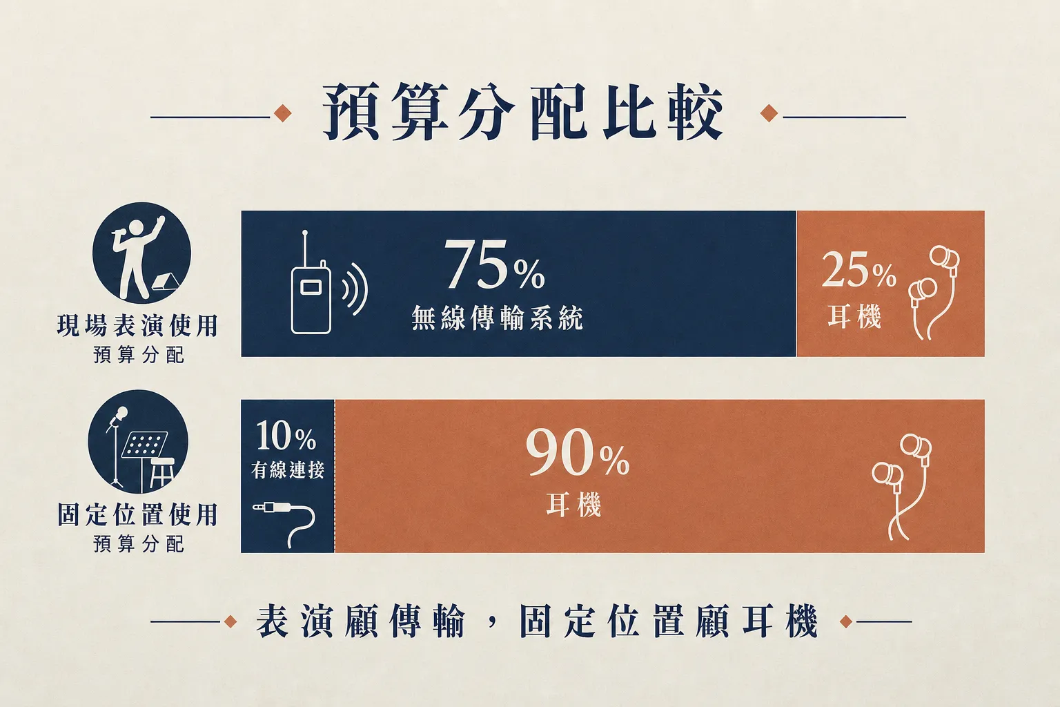 預算分配:表演用顧傳輸穩定度,固定位置用把錢放耳機