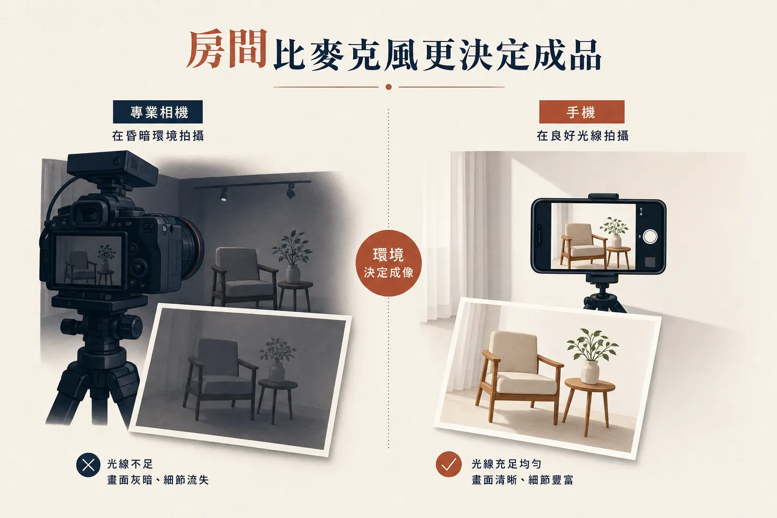 房間比麥克風更決定成品:爛光線的旗艦相機輸給好光線的手機
