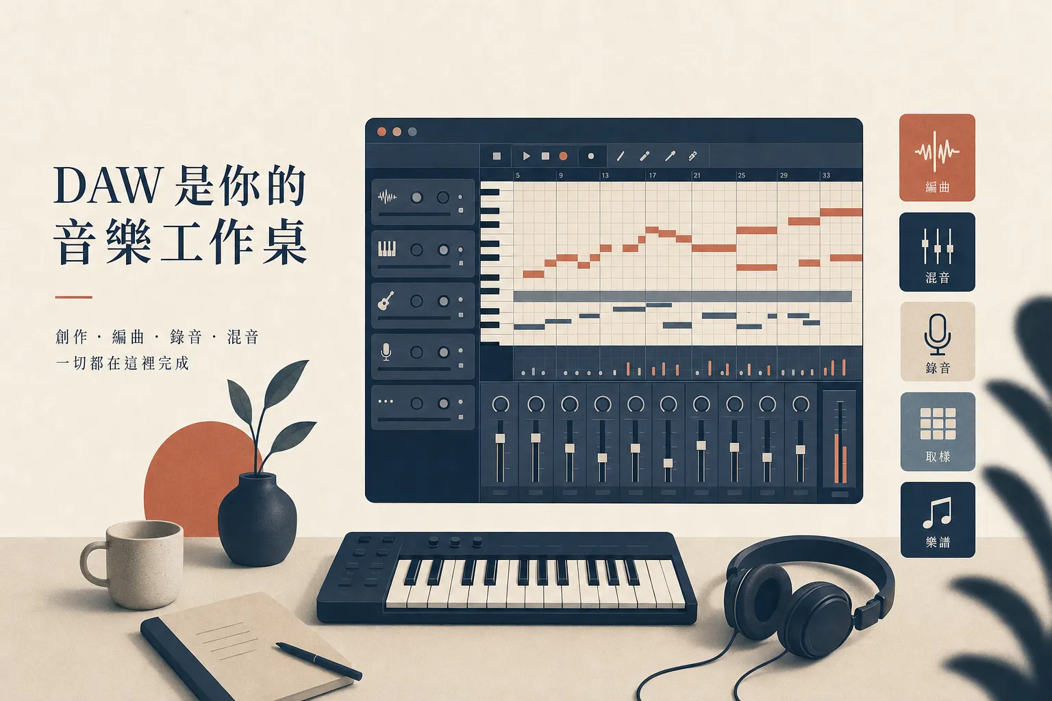 DAW 數位音訊工作站是你做音樂的工作桌
