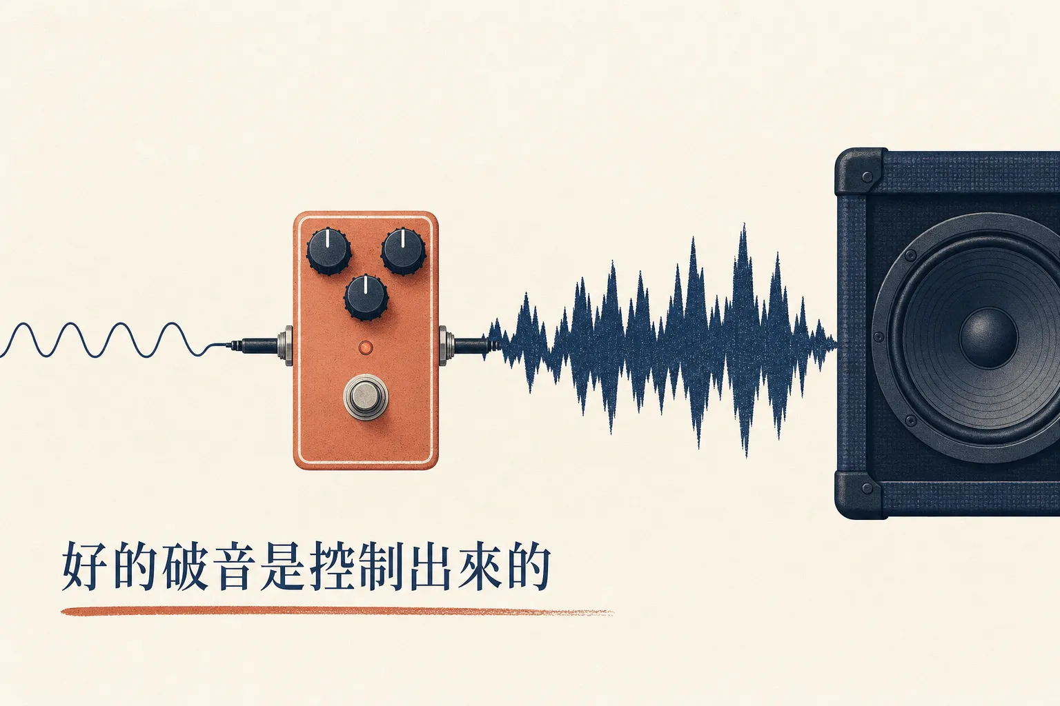 吼腔教學概念圖:好的破音像 Overdrive,是控制出來的失真