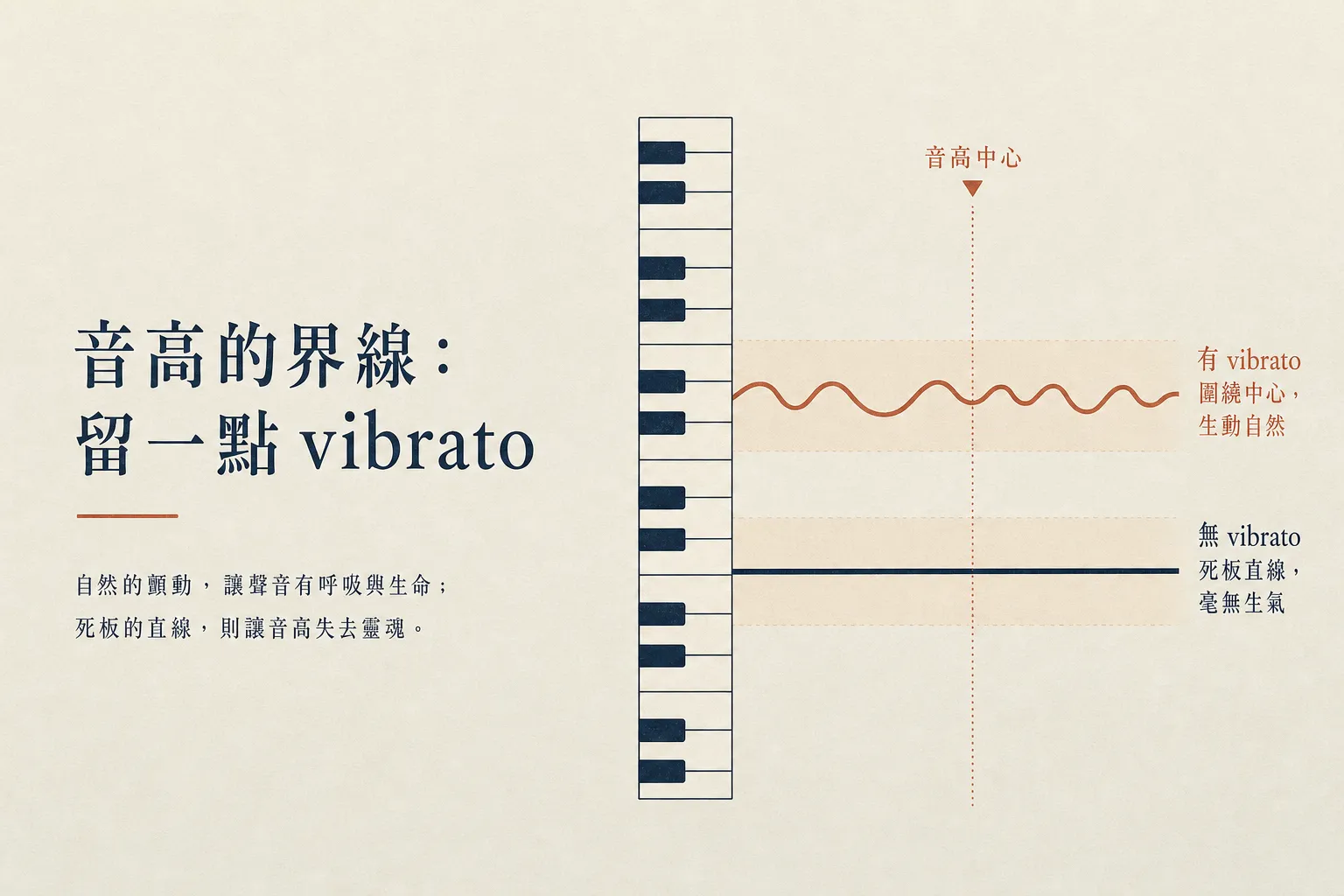 修音音高的界線:留一點 vibrato,不要把每個音都拉到正中心