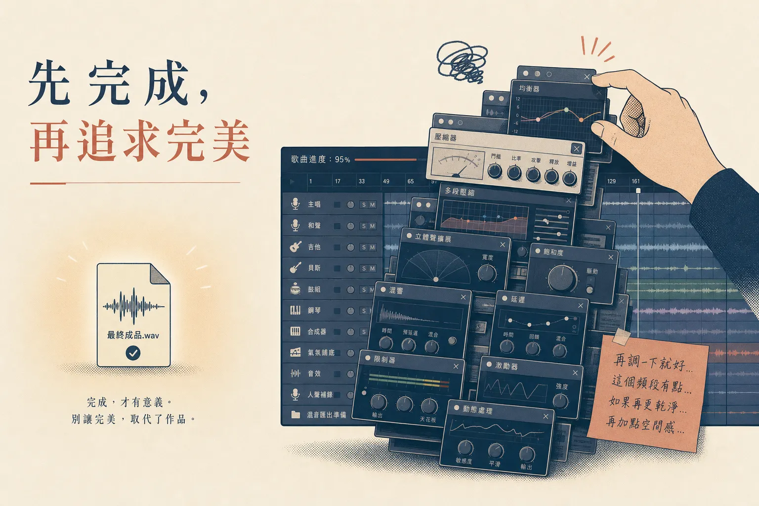 怎麼做beat 卡點三:先完成,再追求完美,不要在混音階段整首放棄
